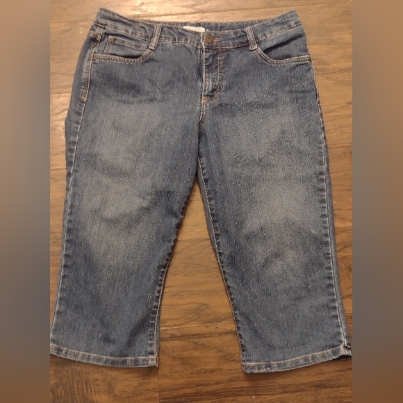 BandolinoBlu Capri Pants with Woven Texture and Natural Fading Size 8. - Picture 1 of 16